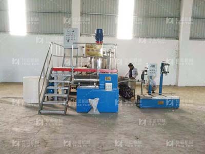 柬埔寨客戶HYA-500型涂料設備安裝完成